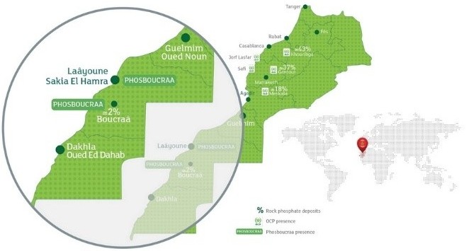 Morocco’s global phosphate reserves map